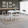 ACME Fidelity Brown Linen & White 5 Piece Pack Dining Set Model DN02985