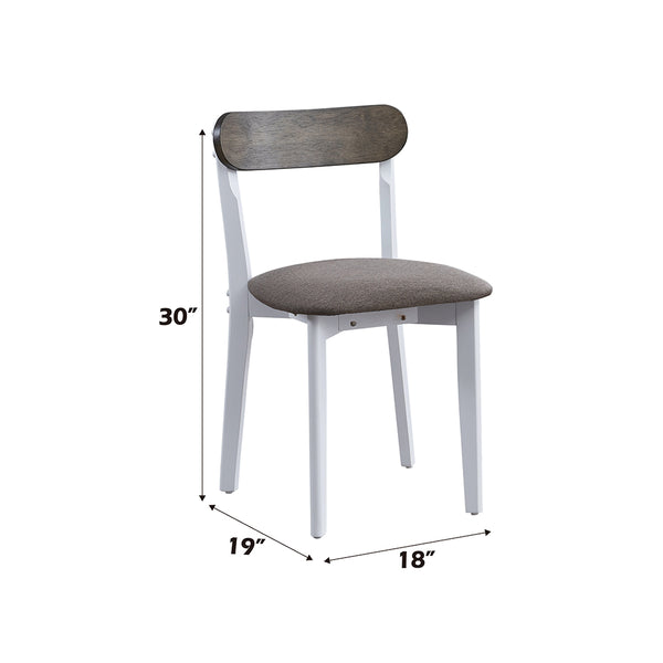 ACME Fidelity Brown Linen & White 5 Piece Pack Dining Set Model DN02985