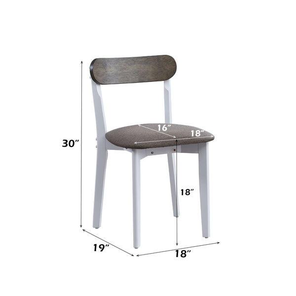 ACME Fidelity Brown Linen & White 5 Piece Pack Dining Set Model DN02985