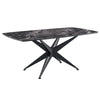 ACME Klaus Crystal Tempered Glass Top & Black Dining Table Model DN03045