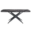 ACME Klaus Crystal Tempered Glass Top & Black Dining Table Model DN03045