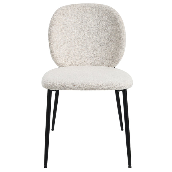 ACME Klaus White Boucle & Black Side Chair (Set-2) Model DN03046