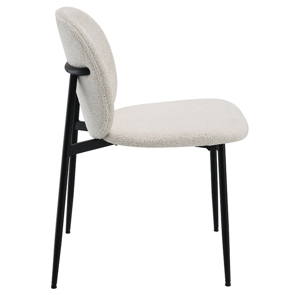 ACME Klaus White Boucle & Black Side Chair (Set-2) Model DN03046