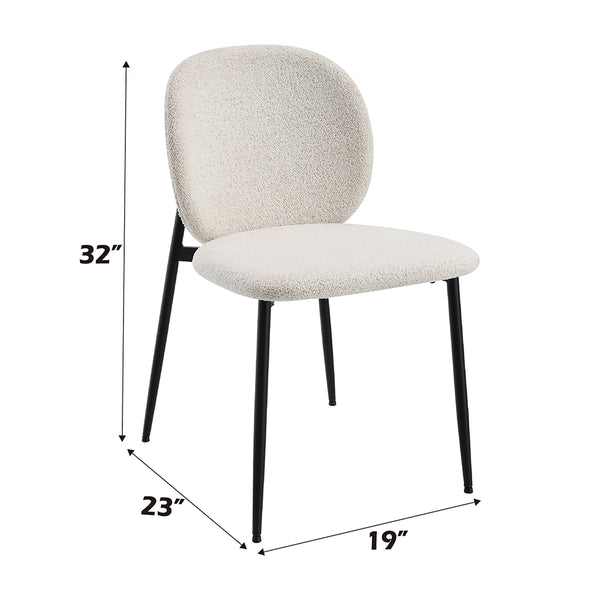 ACME Klaus White Boucle & Black Side Chair (Set-2) Model DN03046