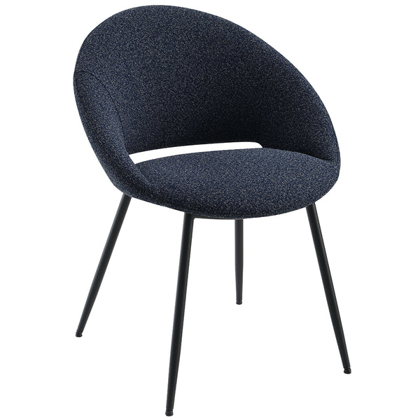 ACME Klaus Navy Boucle & Black Side Chair (Set-2) Model DN03047