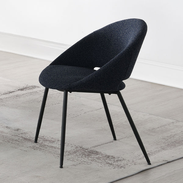 ACME Klaus Navy Boucle & Black Side Chair (Set-2) Model DN03047