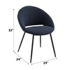 ACME Klaus Navy Boucle & Black Side Chair (Set-2) Model DN03047