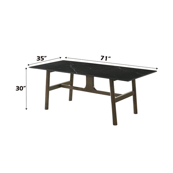ACME Destin Ceramic & Walnut Dining Table Model DN03075