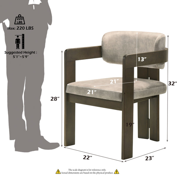 ACME Destin Light Gray Polished Microfiber & Walnut Arm Chair Model DN03076