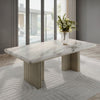 ACME Charity Natural Marble Top & Gray Oak Dining Table Model DN03085