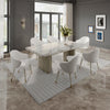 ACME Charity Natural Marble Top & Gray Oak Dining Table Model DN03085