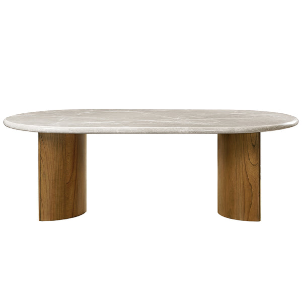 ACME Darcy Natural Marble Top & Dark Walnut Dining Table Model DN03095