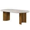 ACME Darcy Natural Marble Top & Dark Walnut Dining Table Model DN03095
