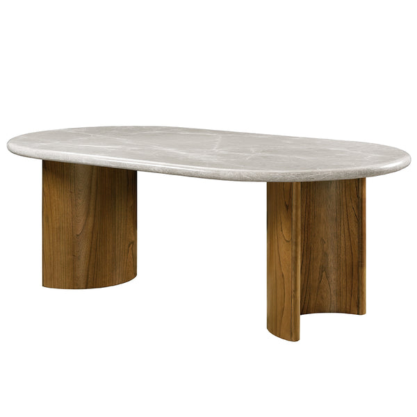 ACME Darcy Natural Marble Top & Dark Walnut Dining Table Model DN03095