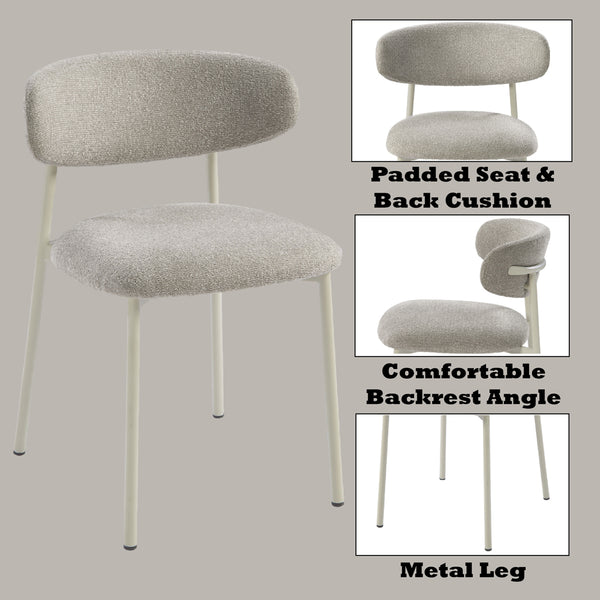 ACME Ingram Light Gray Boucle Side Chair (Set-2) Model DN03106