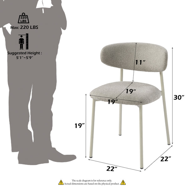 ACME Ingram Light Gray Boucle Side Chair (Set-2) Model DN03106