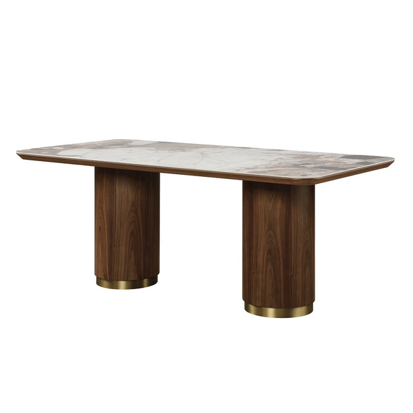 ACME Willene Ceramic Top & Dark Oak Dining Table with Ceramic Top Model DN03145