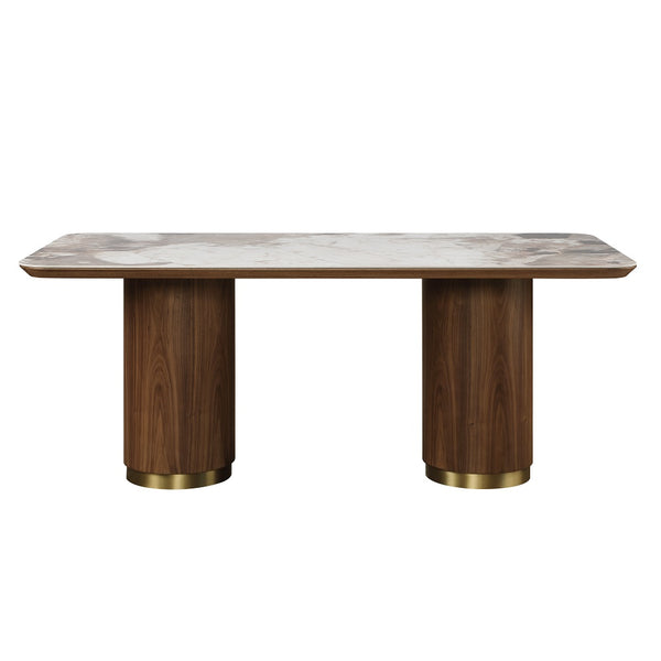 ACME Willene Ceramic Top & Dark Oak Dining Table with Ceramic Top Model DN03145