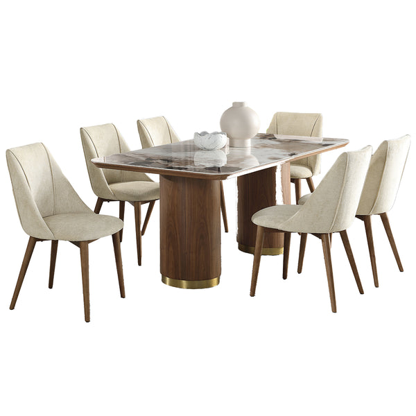ACME Willene Ceramic Top & Dark Oak Dining Table with Ceramic Top Model DN03145