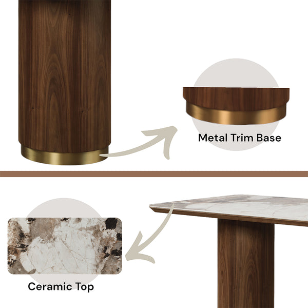 ACME Willene Ceramic Top & Dark Oak Dining Table with Ceramic Top Model DN03145
