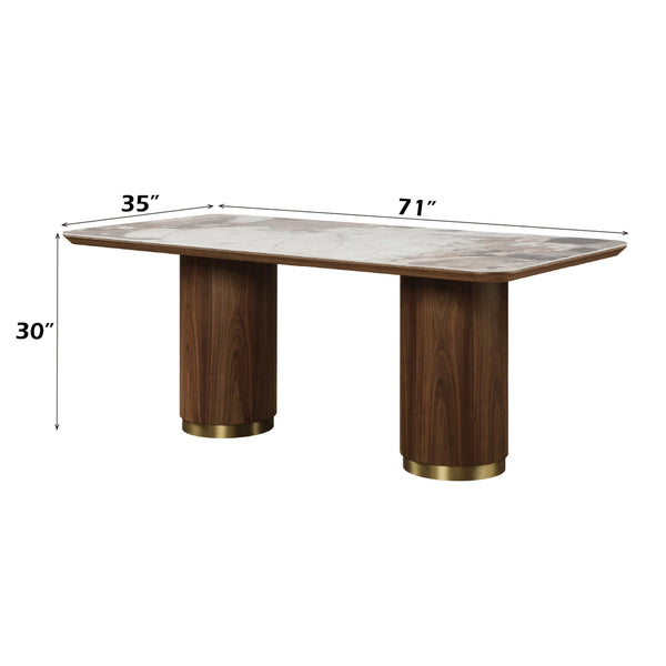 ACME Willene Ceramic Top & Dark Oak Dining Table with Ceramic Top Model DN03145