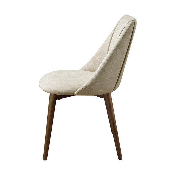 ACME Willene Beige Polished Microfiber & Dark oak Side Chair (Set-2) Model DN03146