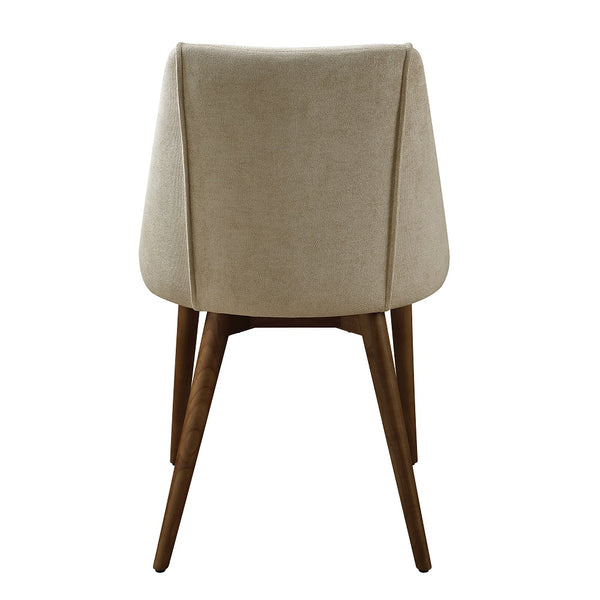 ACME Willene Beige Polished Microfiber & Dark oak Side Chair (Set-2) Model DN03146
