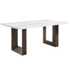 ACME Edwyn White Natural Marble Top & Espresso Dining Table with Natural Marble Top Model DN03195