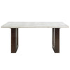 ACME Edwyn White Natural Marble Top & Espresso Dining Table with Natural Marble Top Model DN03195