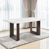 ACME Edwyn White Natural Marble Top & Espresso Dining Table with Natural Marble Top Model DN03195