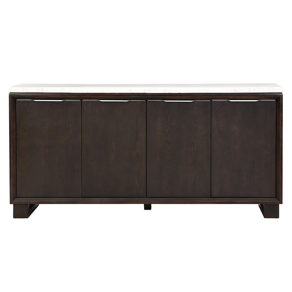 ACME Edwyn Natural Marble Top & Espresso Server with Natural Marble Top Model DN03198