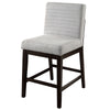 ACME Edwyn Gray Linen & Espresso Counter Height Chair (Set-2) Model DN03256
