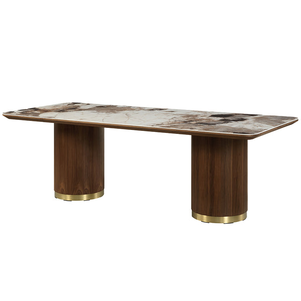 ACME Willene Ceramic Top & Dark Oak Dining Table with Ceramic Top Model DN03305