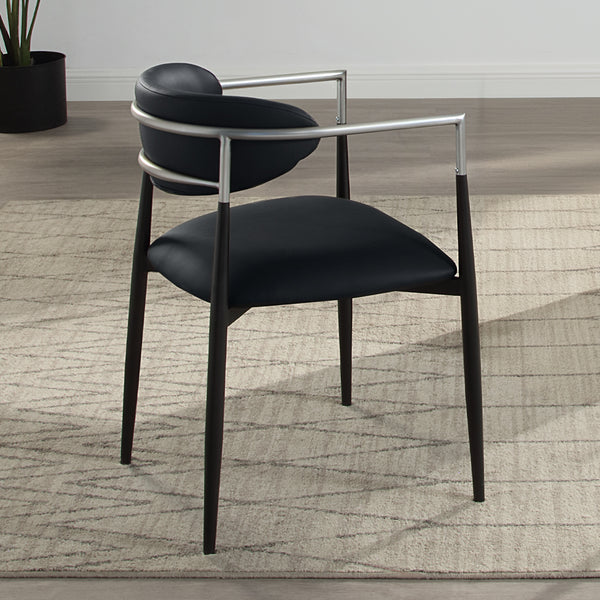 ACME Jaramillo Black Synthetic Leather Arm Chair (Set-2) Model DN03467