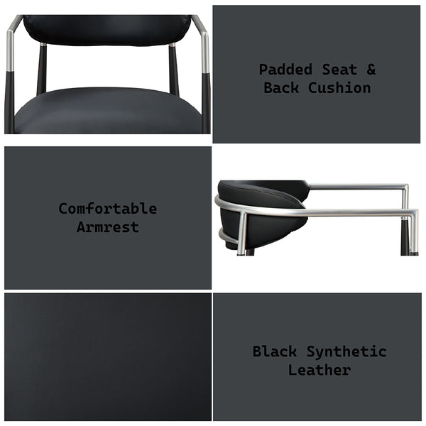 ACME Jaramillo Black Synthetic Leather Arm Chair (Set-2) Model DN03467