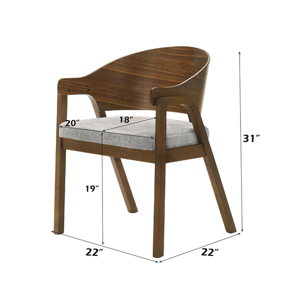 ACME Hoyte Walnut Arm Chair (Set-2) Model DN03487