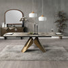 ACME Malika Ceramic Top & Copper Cross Brushed Dining Table Model DN03595