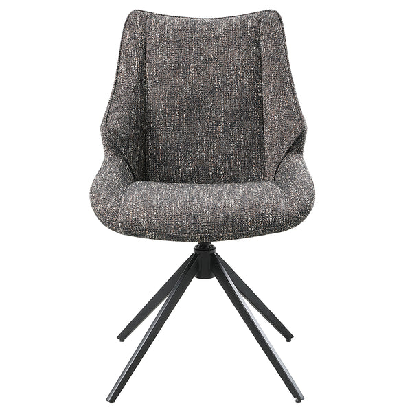 ACME Malika Brown Chenille Side Chair wSwivel (Set-2) Model DN03596