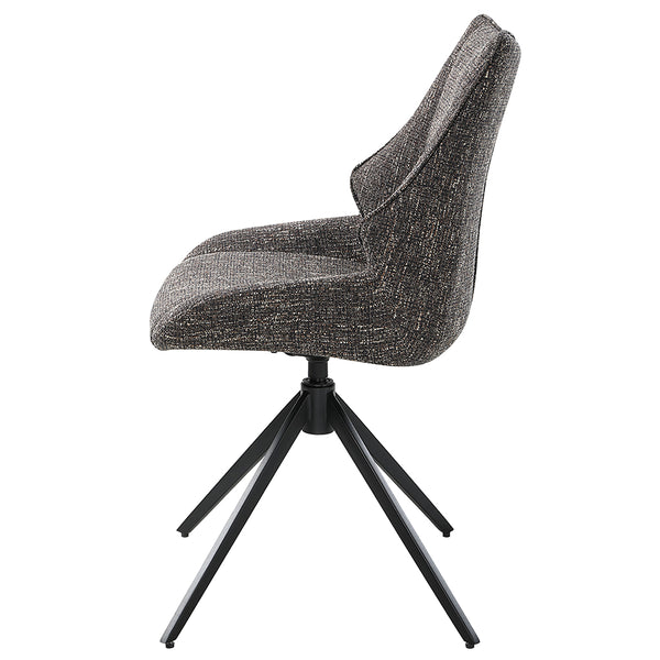 ACME Malika Brown Chenille Side Chair wSwivel (Set-2) Model DN03596
