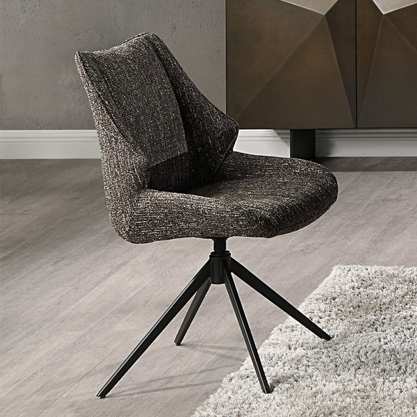 ACME Malika Brown Chenille Side Chair wSwivel (Set-2) Model DN03596