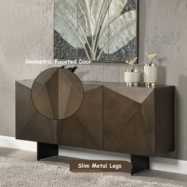 ACME Malika Ceramic Top & Copper Cross Brushed Server Model DN03597