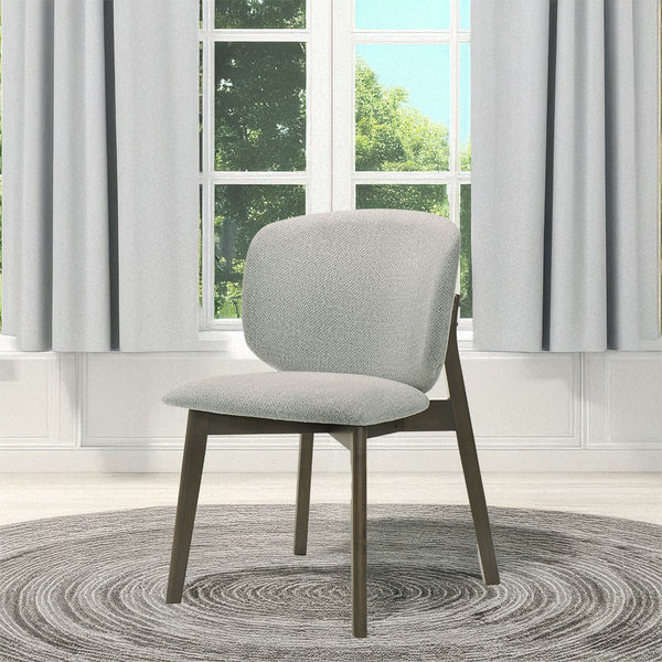 ACME Mallin Gray Chenille & Walnut Side Chair (Set-2) Model DN03656