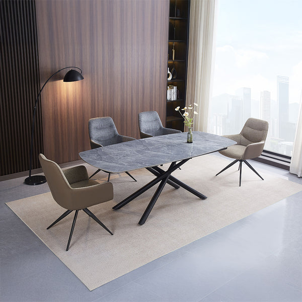 ACME Hester Ceramic Top & Black Dining Table Model DN03685