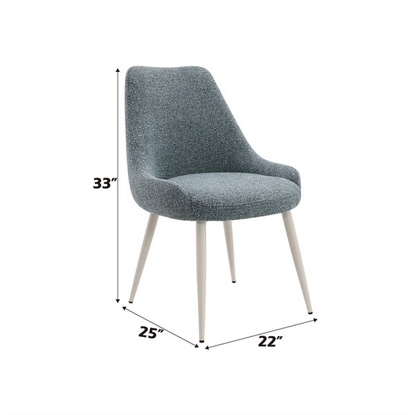 ACME Laela Blue Boucle & Bone White Side Chair (Set-2) Model DN03696