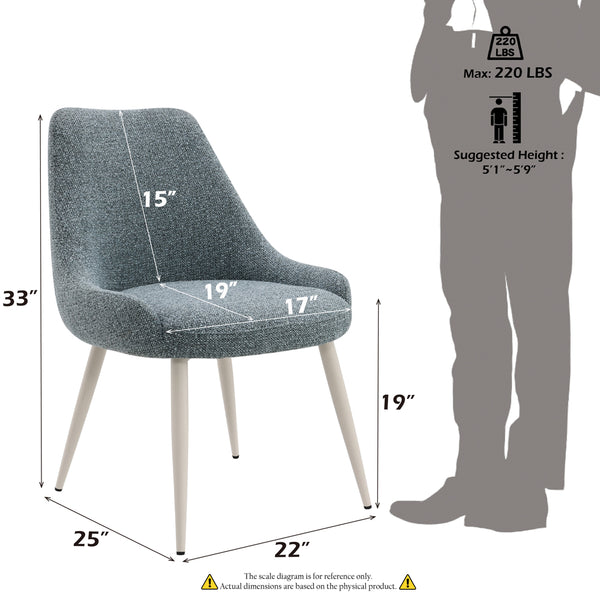 ACME Laela Blue Boucle & Bone White Side Chair (Set-2) Model DN03696