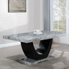 ACME Caralin Engineered Stone & Black Dining Table Model DN03705