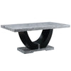 ACME Caralin Engineered Stone & Black Dining Table Model DN03705