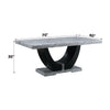 ACME Caralin Engineered Stone & Black Dining Table Model DN03705