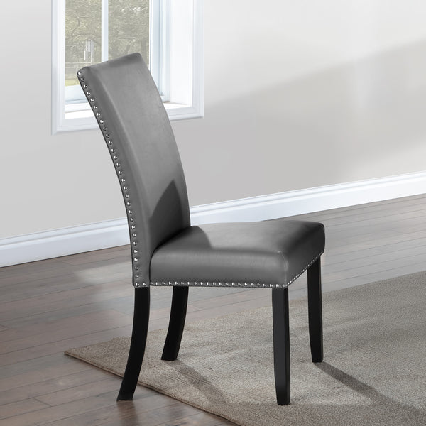 ACME Caralin Gray Synthetic Leather & Black Side Chair (Set-2) Model DN03706