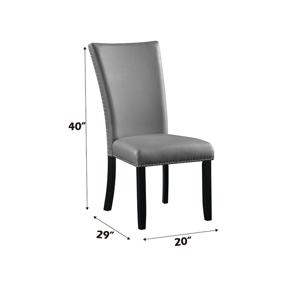 ACME Caralin Gray Synthetic Leather & Black Side Chair (Set-2) Model DN03706